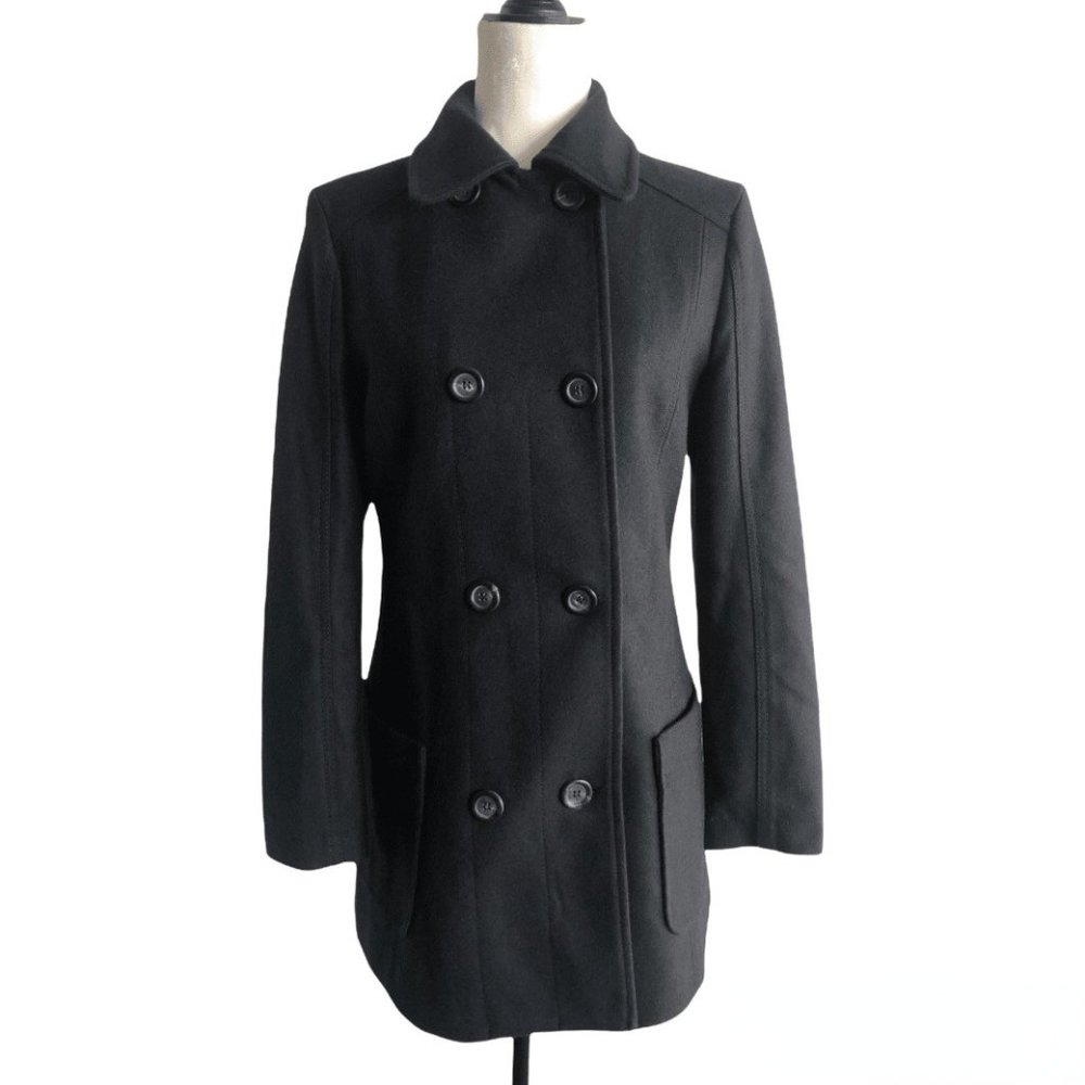 Mango 70% Wool Blend Long Coat Size S